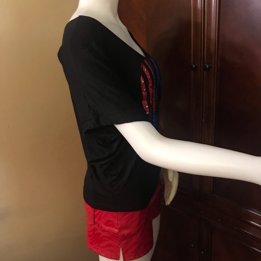 🆕 Finesse Black Short- Sleeve Top-Med - Picture 3 of 8